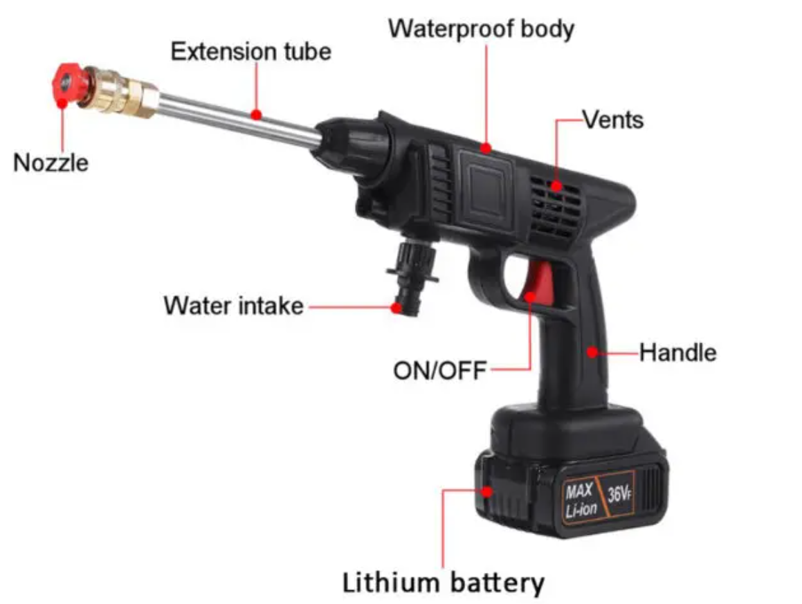 Rechargeable High Pressure Car Washer Spray Gun